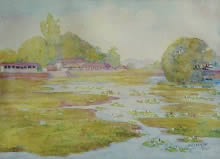 Powai Lake, Painting by N. R. Sardesai