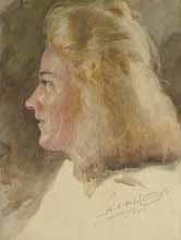 Pink Beauty, Portrait Painting by S. L. Haldankar