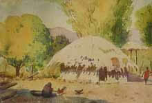 Village Scene, Painting by S. L. Haldankar