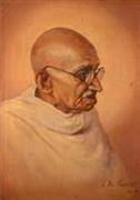 Mahatma Gandhi, portrait by S. M. Pandit  