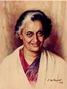 Indira Gandhi, portrait by S. M. Pandit  
