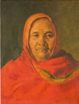 Portrait Painting by Vasudeo Kulkarni, Oil on Canvas, 14.25 X 11