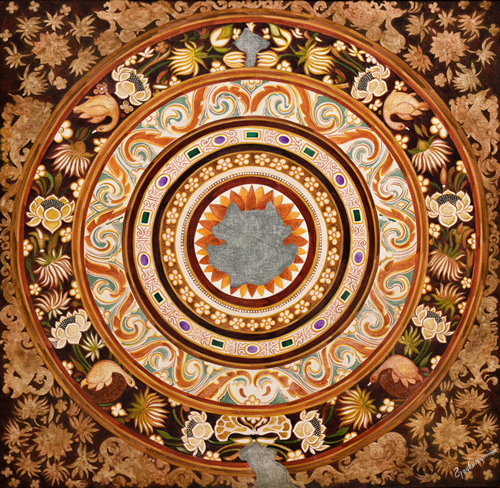 Ceiling Decoration - Chakra, painting by Vijay Kulkarni