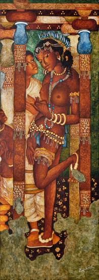 Painting by Vijay Kulkarni - Maya (Ajanta series)