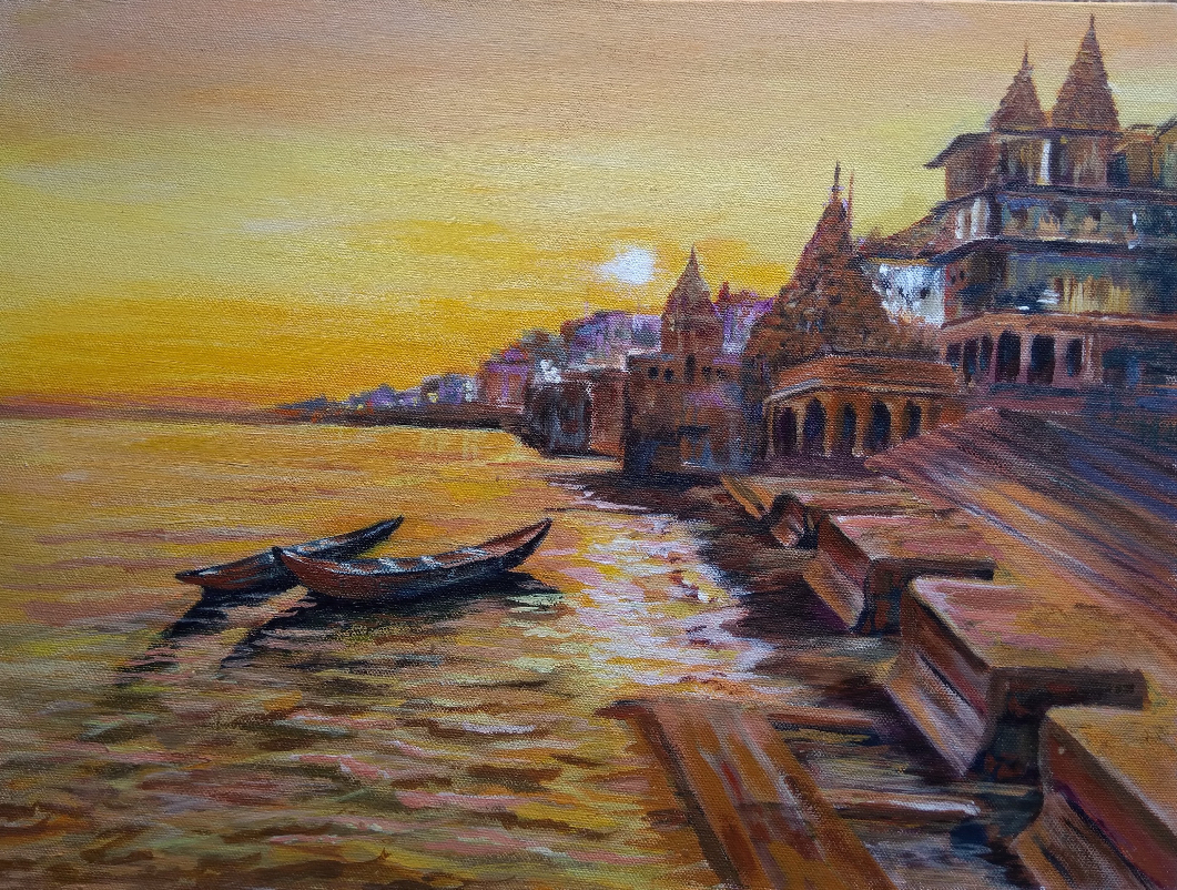 Paintings by Varsha Shukla - Ganga Ghat