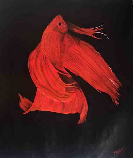 Paintings by Madhu Awasthi - Betta Fish - 1