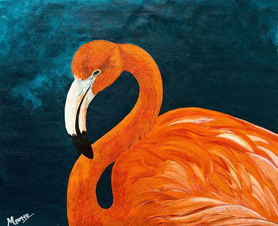 Paintings by Madhu Awasthi - Flamingo 01