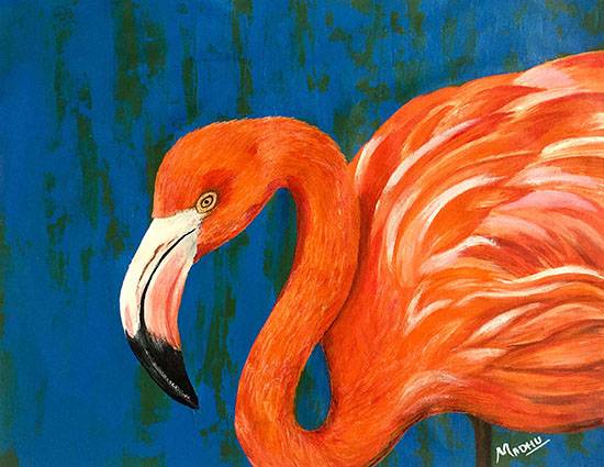 Paintings by Madhu Awasthi - Flamingo 02