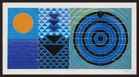 Paintings by S H Raza - Surya and Naga