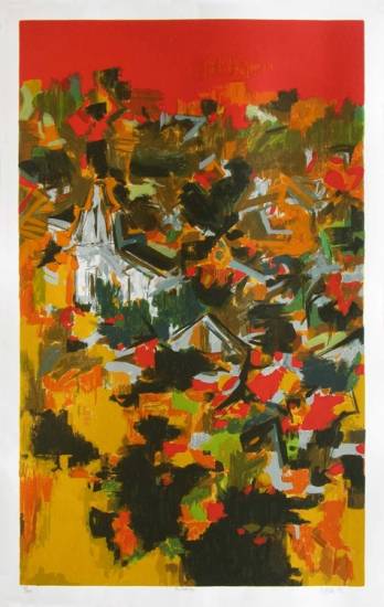 Limited Edition Print by S H Raza - The Village II