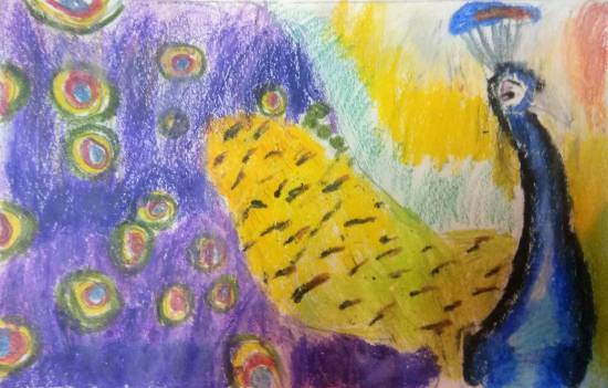 Painting by Krutika Laxman Bhatadye - Peacock