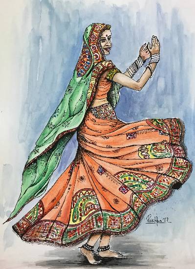 Painting by Pushpa Sharma - Banjaran - Indian Woman