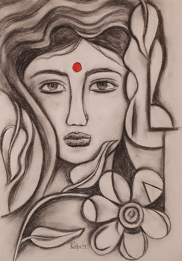 Painting by Pushpa Sharma - Face - 1