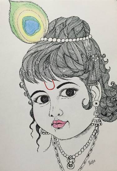 Painting by Pushpa Sharma - Bal Krishna