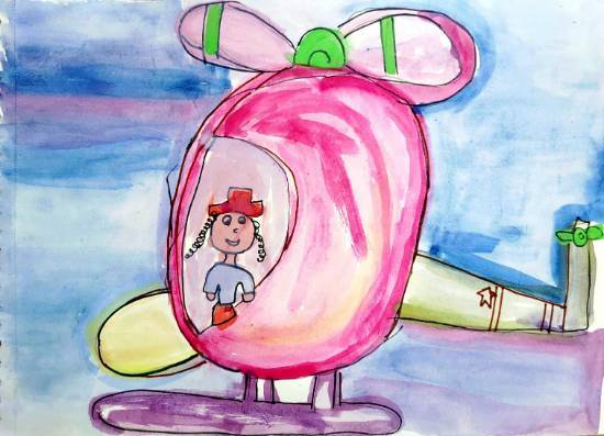 Painting by Ishani Doshi - Helicopter