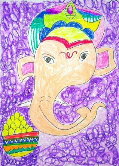 Painting by Ishani Doshi - Divine Ganesha
