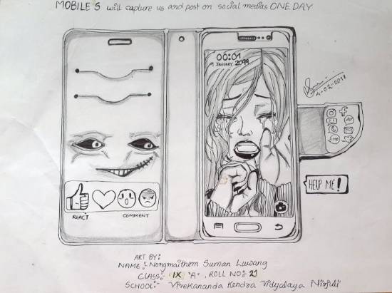 Painting by Nongmaithem Suman Luwang - Smart Mobile