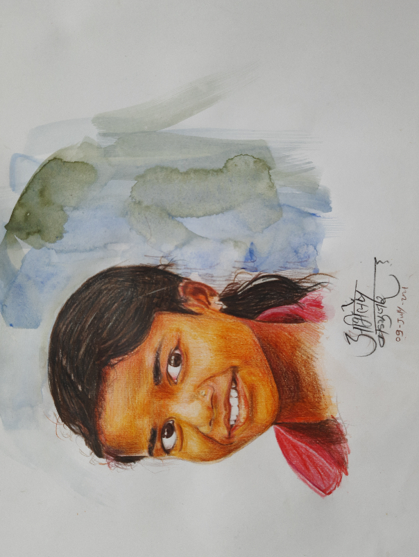 Painting by Abhilesh Badgujar - Girl with Smile