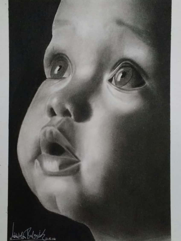 Painting by Abhilesh Badgujar - Baby Portrait