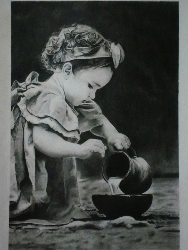 Painting by Abhilesh Badgujar - Baby Girl