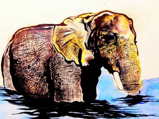 Painting by Tanuj Samaddar - Gajraj