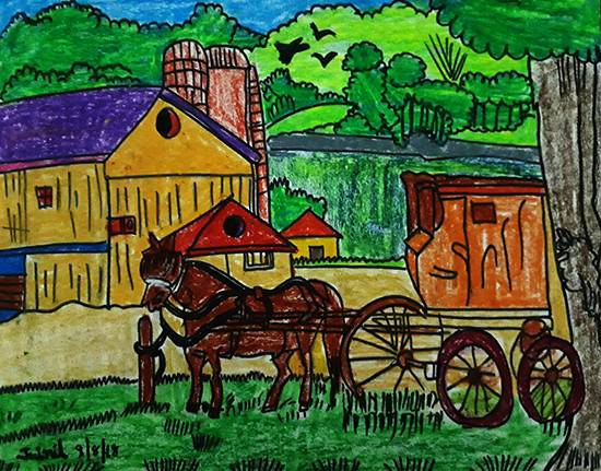 Painting by Jainil Bhavsar - Mode of transport