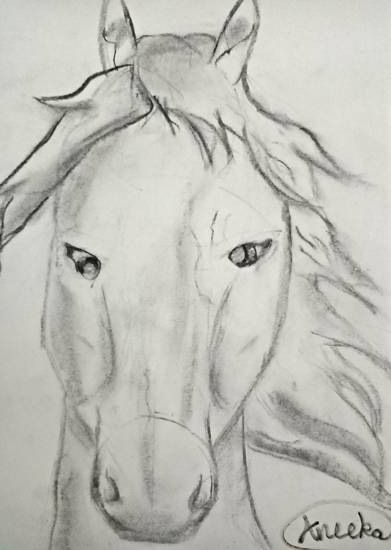 Painting by Aneeka Banerjee - Galloping away