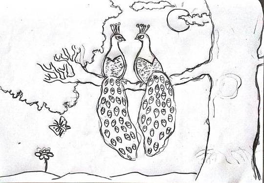 Painting by Nandakishore M O - Peacocks