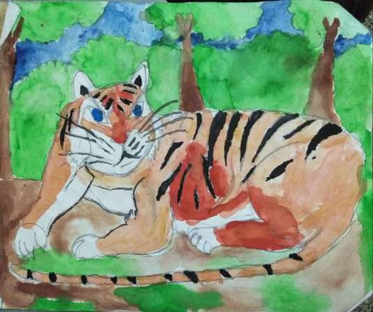 Painting by Nandakishore M O - Tiger