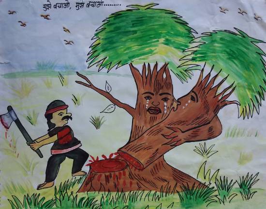 Painting by Diksha  - Save the trees
