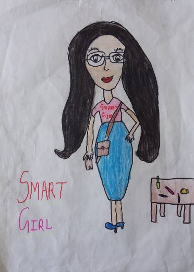 Painting by Simran Bansari - Smart Girl