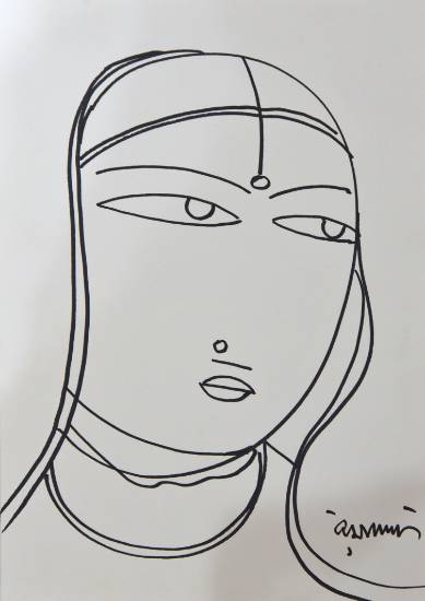 Painting by Ramananda Bandyopadhyay - Untitled - 9-8