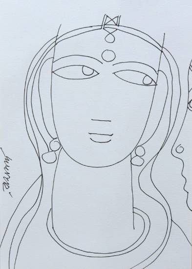 Painting by Ramananda Bandyopadhyay - Untitled - 9-3