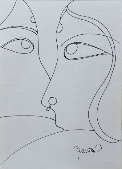 Painting by Ramananda Bandyopadhyay - Untitled - 9-1