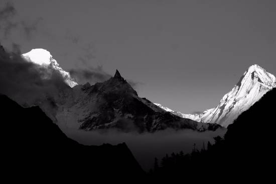 Photograph by Kumar Mangwani - Bhagirath Peaks - as seen from Gangotri