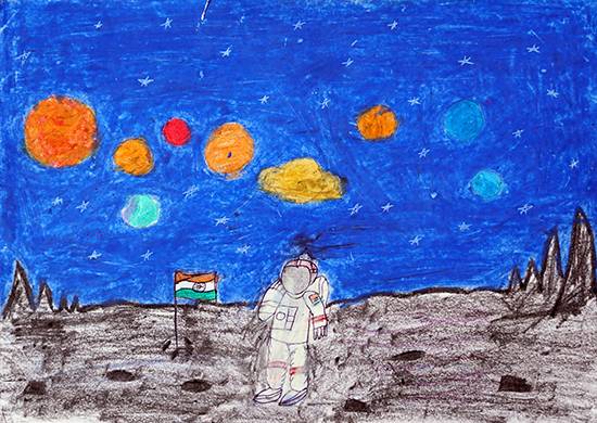 Painting by Pradum Anil Umbarkar - Astronaut