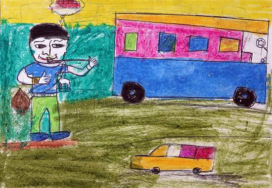 Painting by Vivek Babu Wangad - Journey