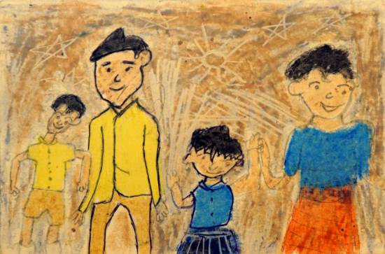 Painting by Chetan Dharma Ravate - Family
