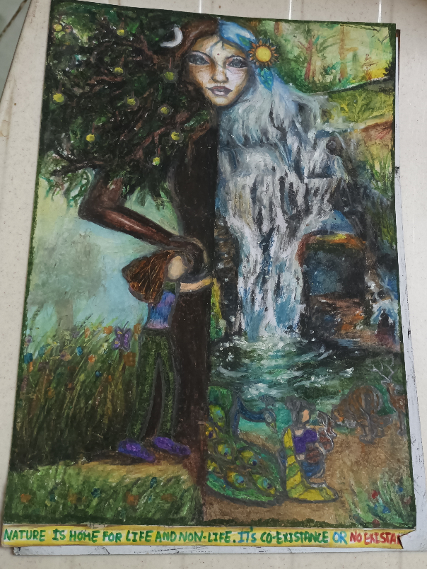 Painting by Vijayashree Kakubal - Nature: our mother