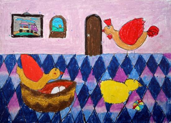 Painting by Anant Sai Gupta - Bird Flying On Nest