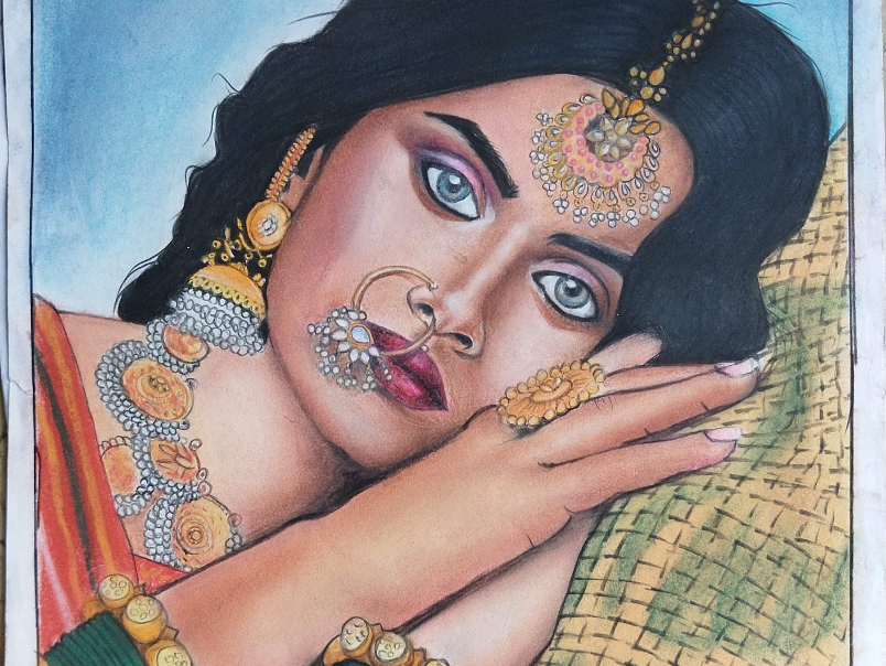 Paintings by Khushi Sharma - Lady with dream
