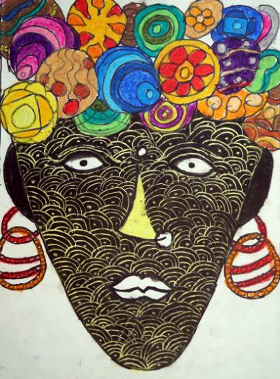 Paintings by Jagritya Sudhir Rai - Warli Woman Art