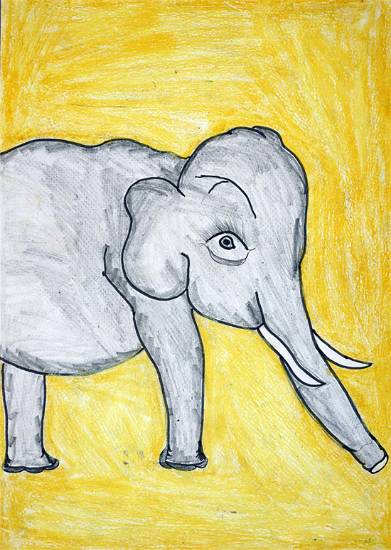 Painting by Ujwala Janu Thakare - Elephant