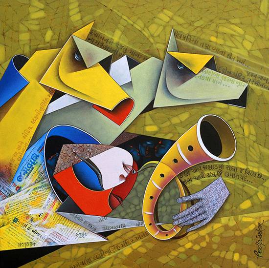 Paintings by Pradip Sarkar - Flight of Imagination - 7