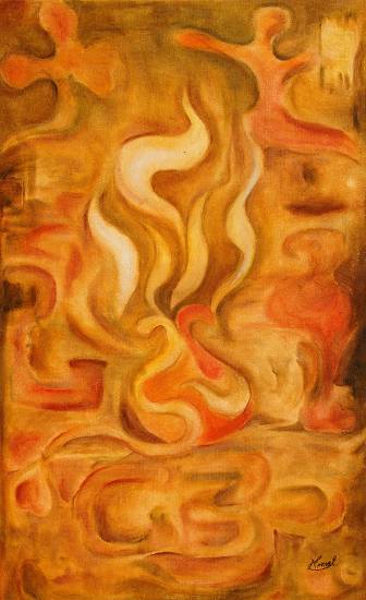 Painting by Nirmal Pathare - Sacred Flames
