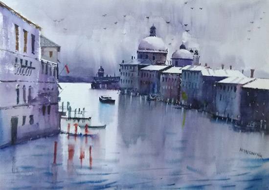 Paintings by Aditya Ponkshe - Grand Canal, Venice