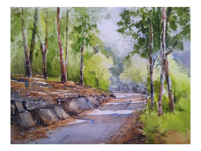 Painting by Aditya Ponkshe - Path of happiness