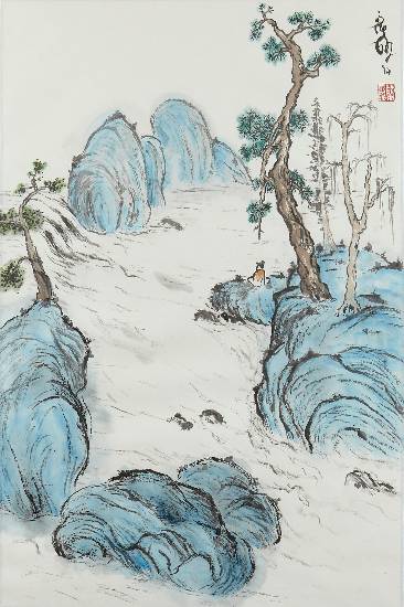 Painting by Nandini Bajekal - Meditating Monk