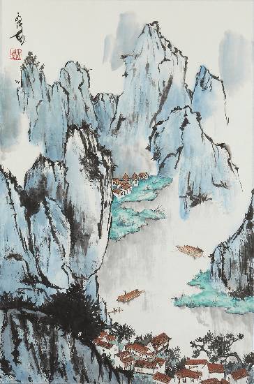 Painting by Nandini Bajekal - Mountainscape