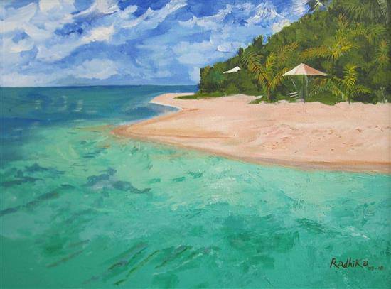 Paintings by Radhika Mondal - Green Beach